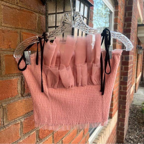 Endless Rose Tulle Crop Tank Top XS - Picture 12 of 12
